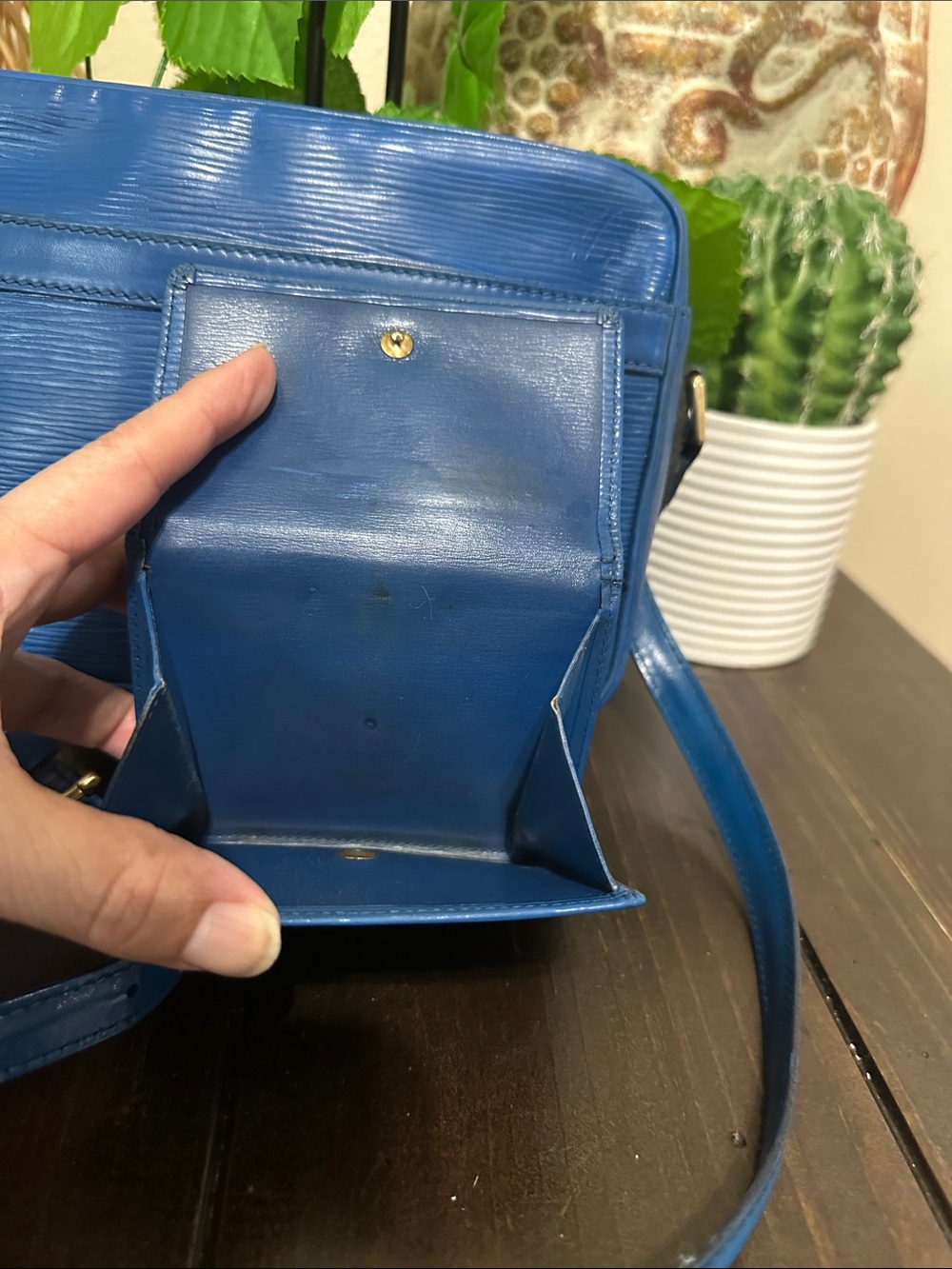 Vintage Louis Vuitton Blue Epi Shoulder Bag + Wallet Set - Picture 8 of 14